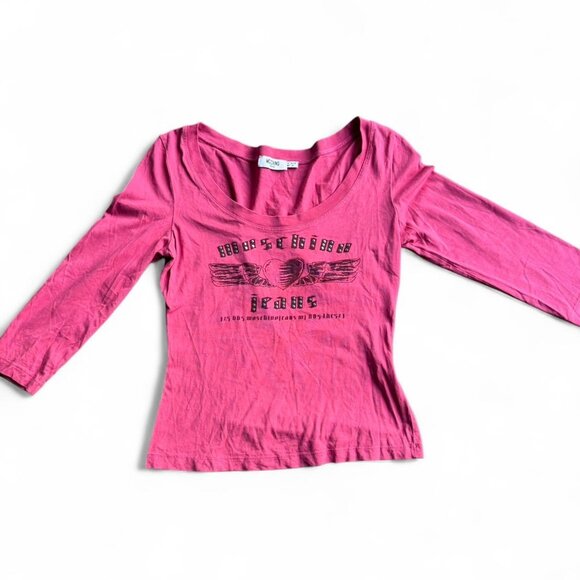 Moschino Jeans vintage studded pink longsleeve top in excellent condition - Picture 2 of 4